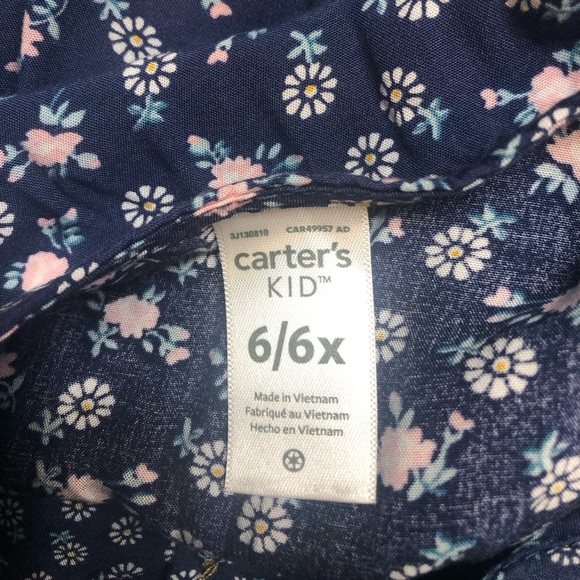 Carter’s Kid long sleeve floral ruffled hem poplin dress, size 5 and 6/6X - Picture 12 of 14